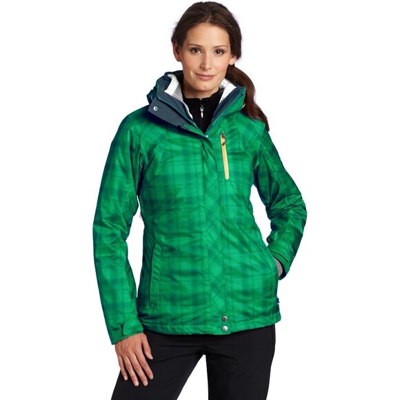 Columbia‎ Ski Jacket Womens S Green Interchange Omni Tech Whirlibird Outer Shell - Picture 1 of 16